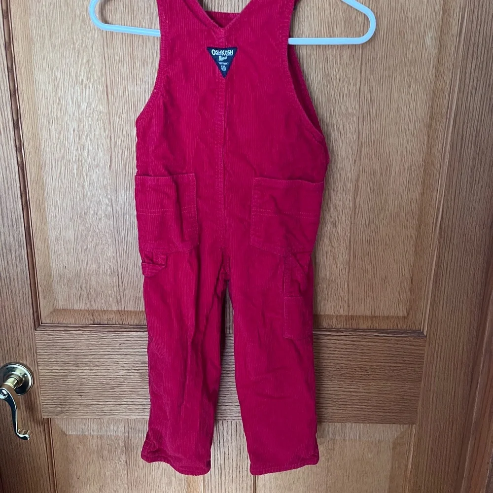 Vintage Oshkosh corduroy Red Kids  bib Overalls
